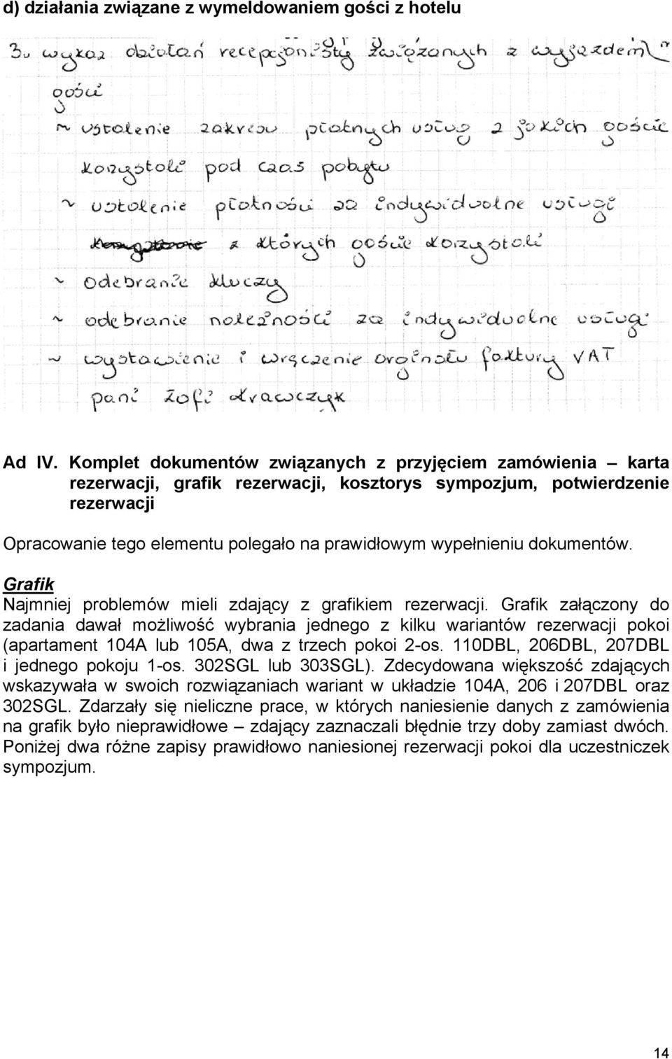 dokumentów. Grafik Najmniej problemów mieli zdający z grafikiem rezerwacji.