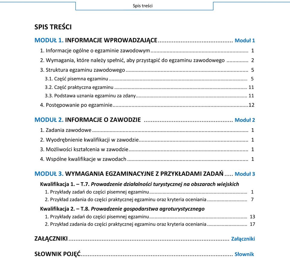 .. 1 M... 1 4. W... 1 MODUŁ WYMAGANIA EGZAMINACYJNE Z PRZYKŁADAMI ZADAO... M Kwalifikacja 1. T.7. P P... 1 P oraz kryteria oceniania.