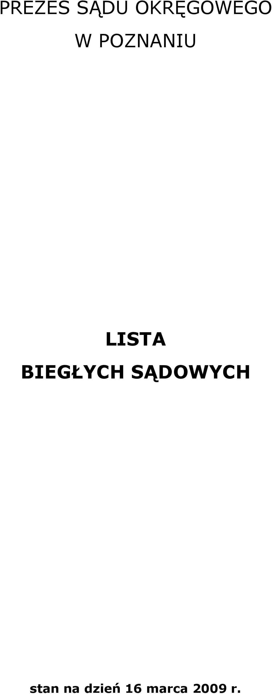 LISTA BIEGŁYCH