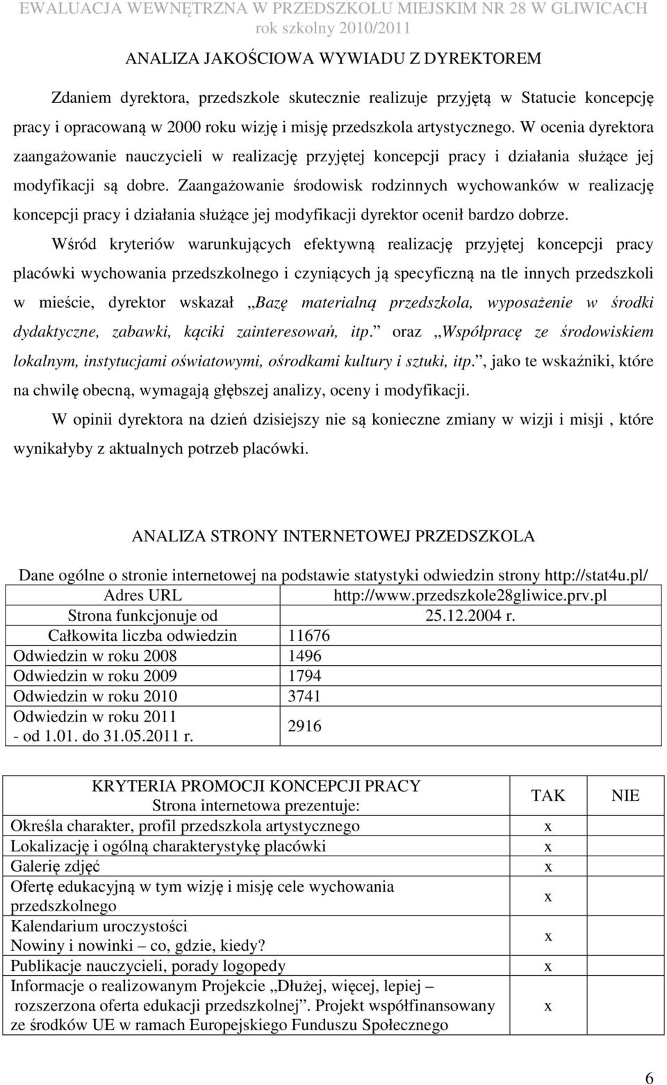 Zaangażowa środowisk rodzinnych wychowanków w realizację koncepcji pracy i działania służące jej modyfikacji dyrektor ocenił bardzo dobrze.