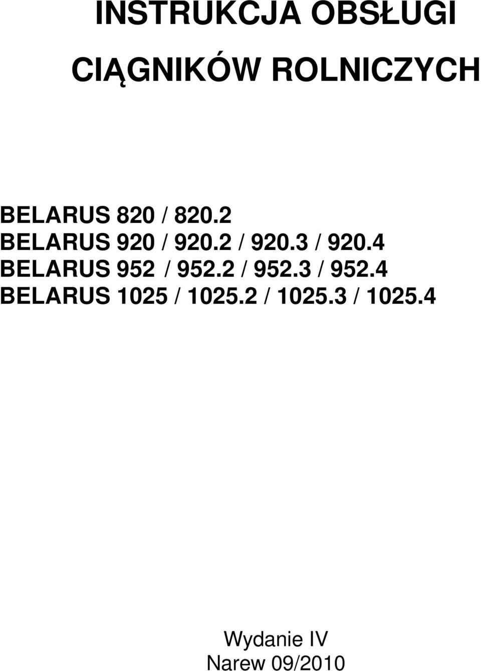 4 BELARUS 952 / 952.2 / 952.3 / 952.