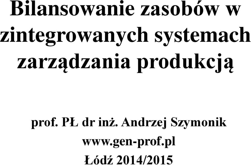 zarządzania produkcją prof.