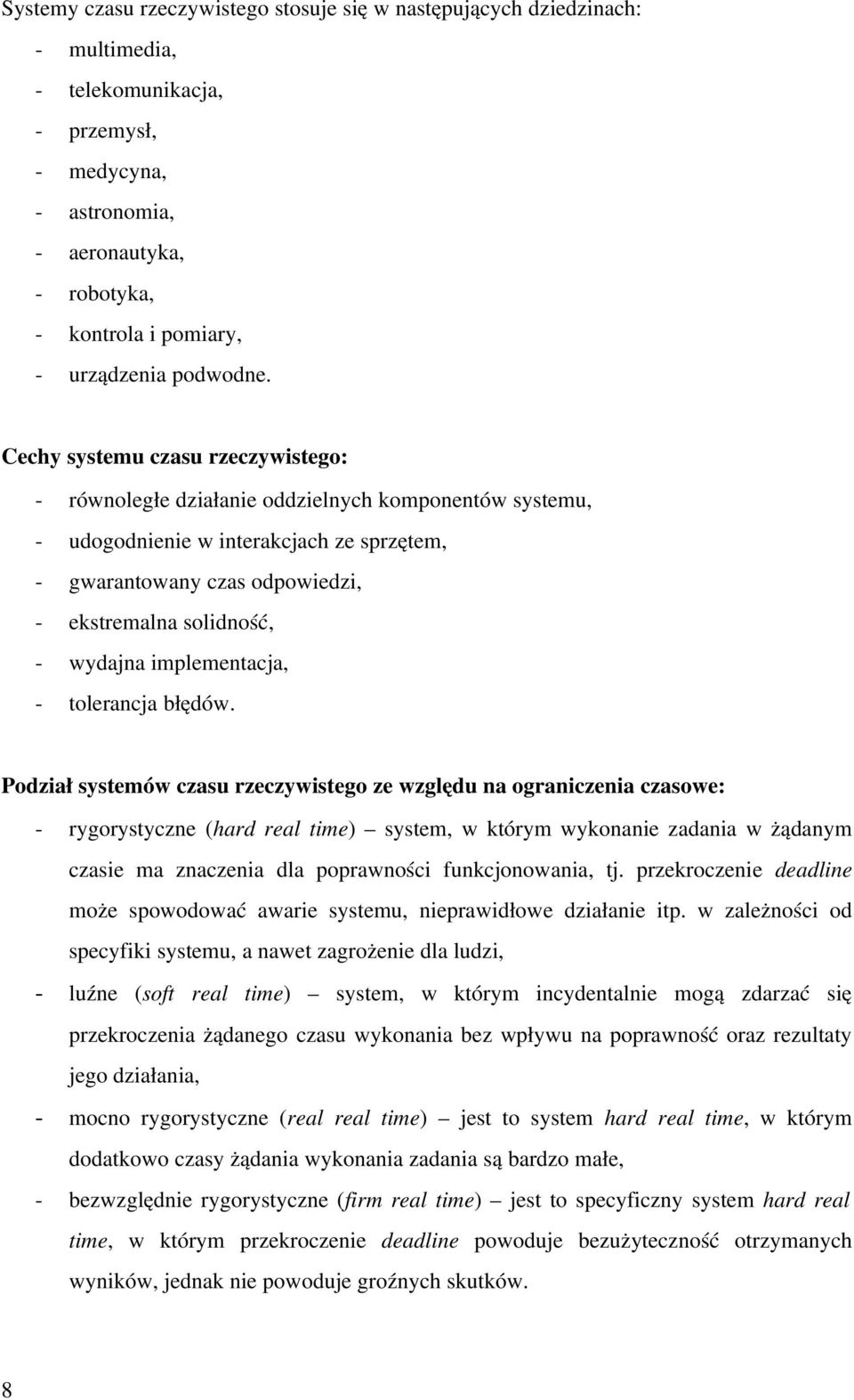 implementacja, tolerancja błędów.