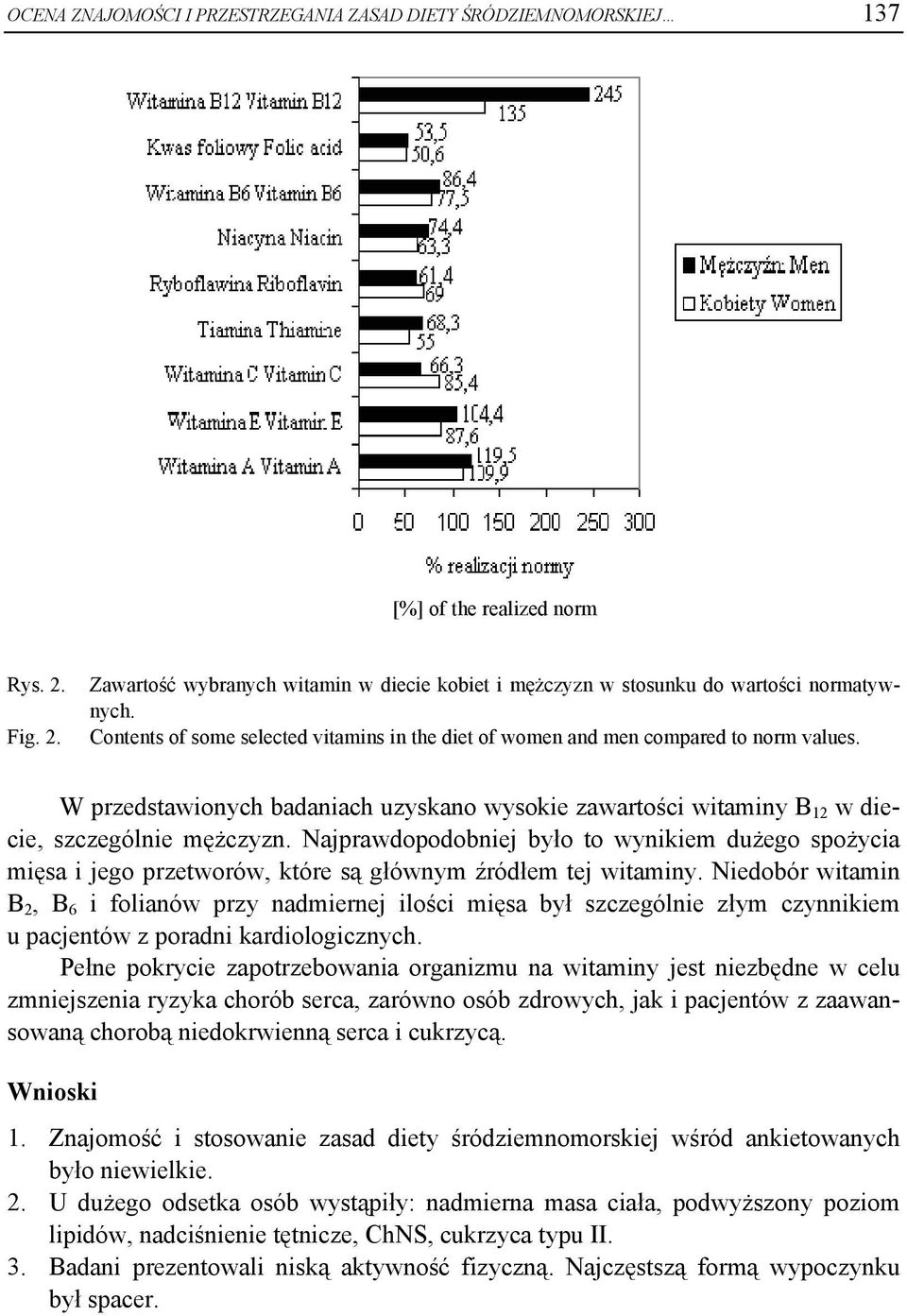 Najprawdopodobniej było to wynikiem dużego spożycia mięsa i jego przetworów, które są głównym źródłem tej witaminy.