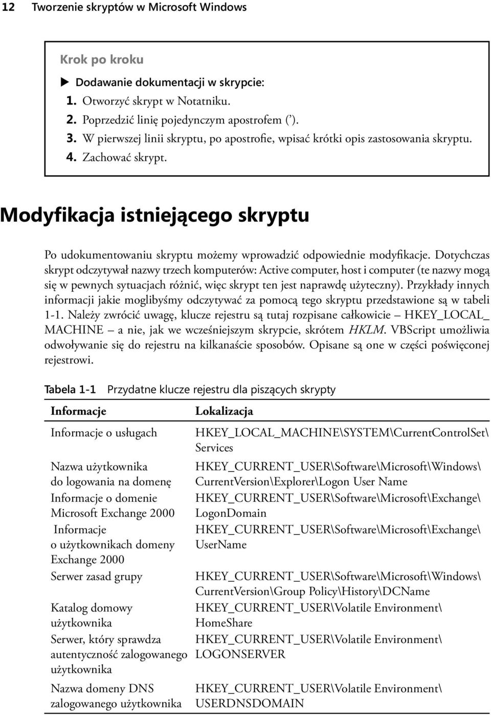 Modyfikacja istniejącego skryptu Po udokumentowaniu skryptu możemy wprowadzić odpowiednie modyfikacje.