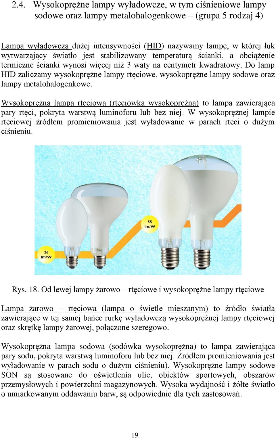 Do lamp HID zaliczamy wysokoprężne lampy rtęciowe, wysokoprężne lampy sodowe oraz lampy metalohalogenkowe.