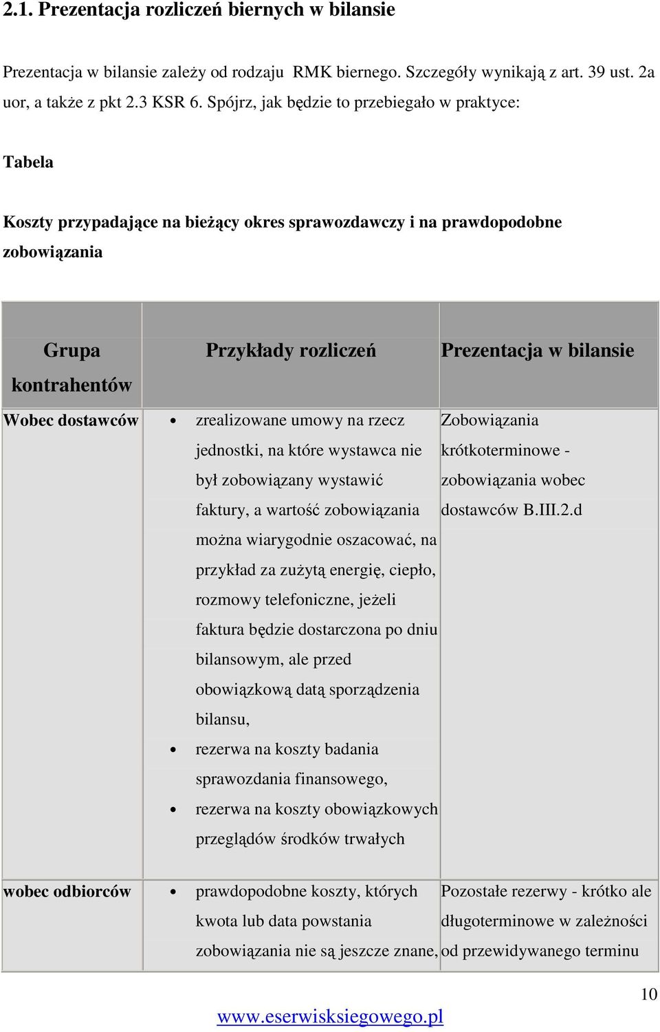 Wobec dostawców zrealizowane umowy na rzecz jednostki, na które wystawca nie był zobowiązany wystawić faktury, a wartość zobowiązania Zobowiązania krótkoterminowe - zobowiązania wobec dostawców B.III.