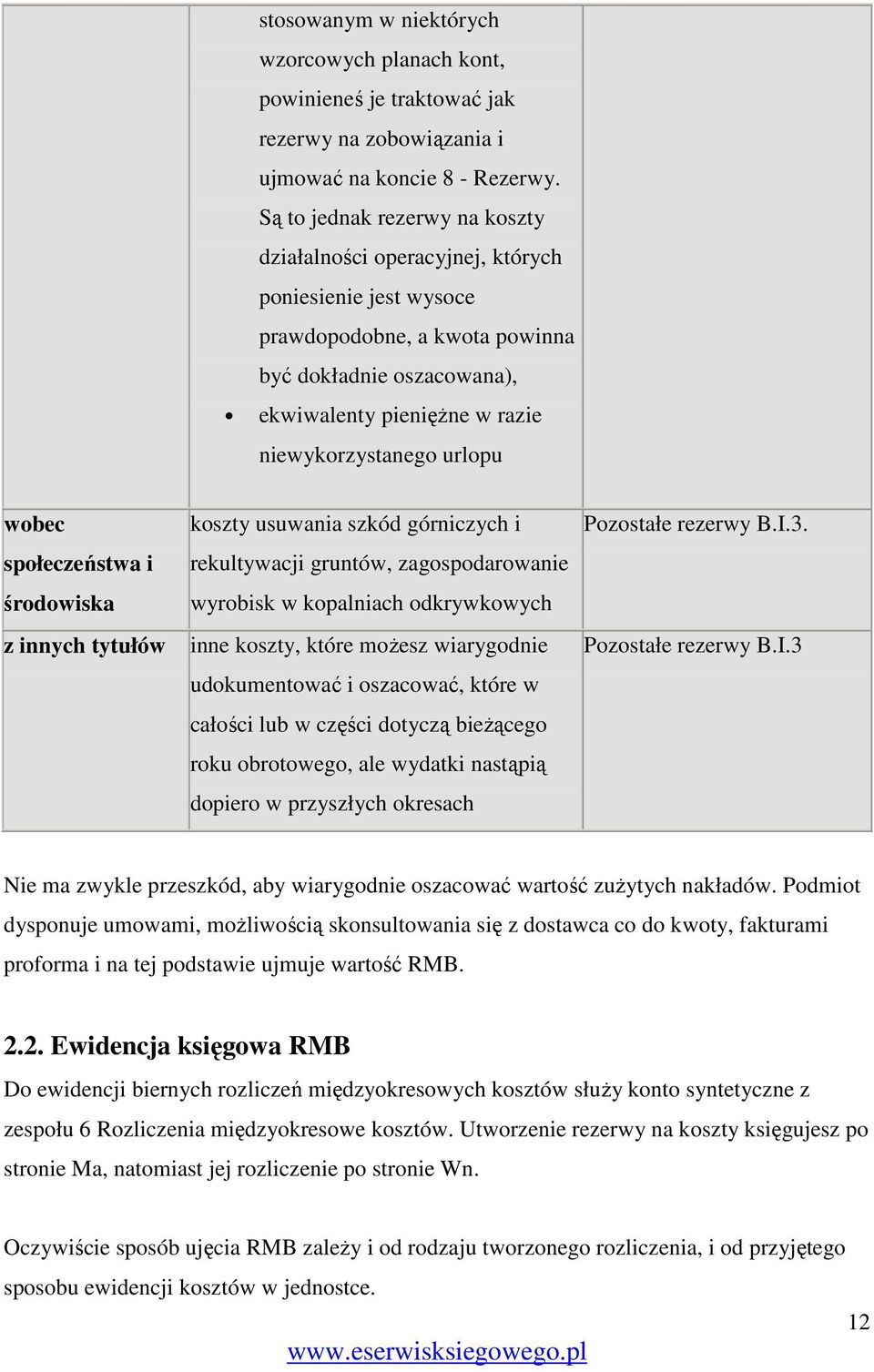 urlopu wobec społeczeństwa i środowiska z innych tytułów koszty usuwania szkód górniczych i rekultywacji gruntów, zagospodarowanie wyrobisk w kopalniach odkrywkowych inne koszty, które moŝesz