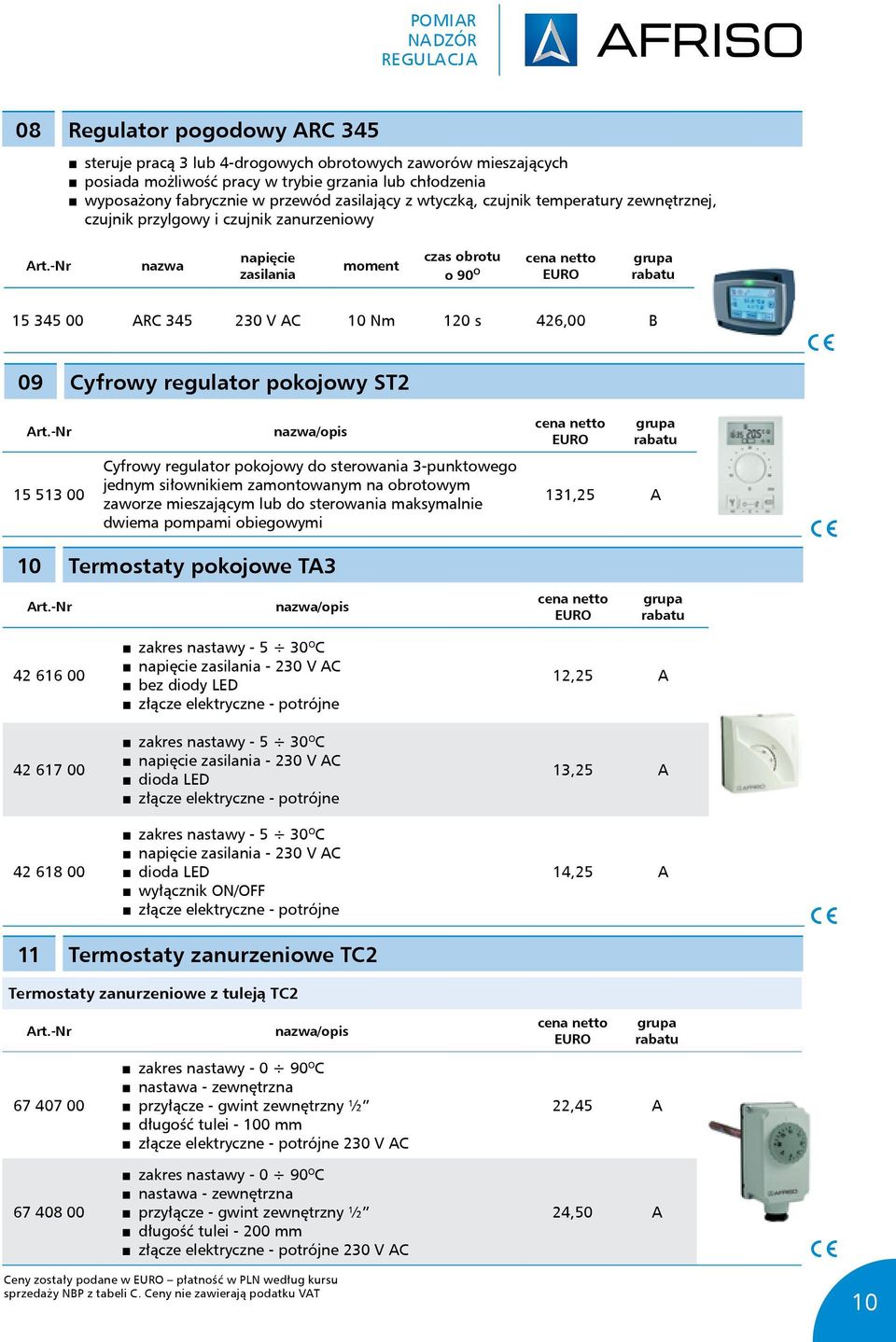 426,00 B 09 Cyfrowy regulator pokojowy ST2 15 513 00 Cyfrowy regulator pokojowy do sterowania 3-punktowego jednym siłownikiem zamontowanym na obrotowym zaworze mieszającym lub do sterowania