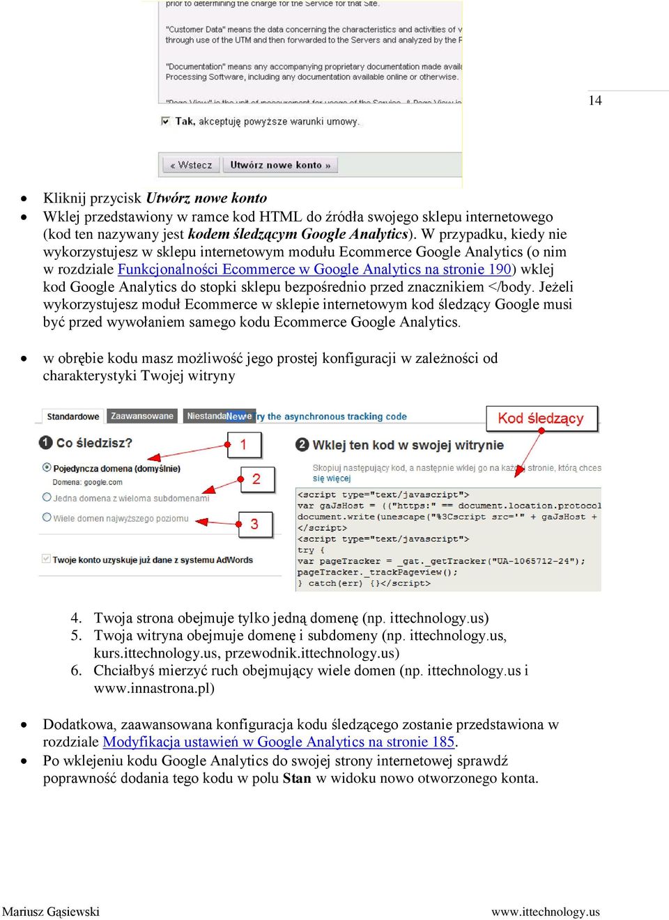 Analytics do stopki sklepu bezpośrednio przed znacznikiem </body.