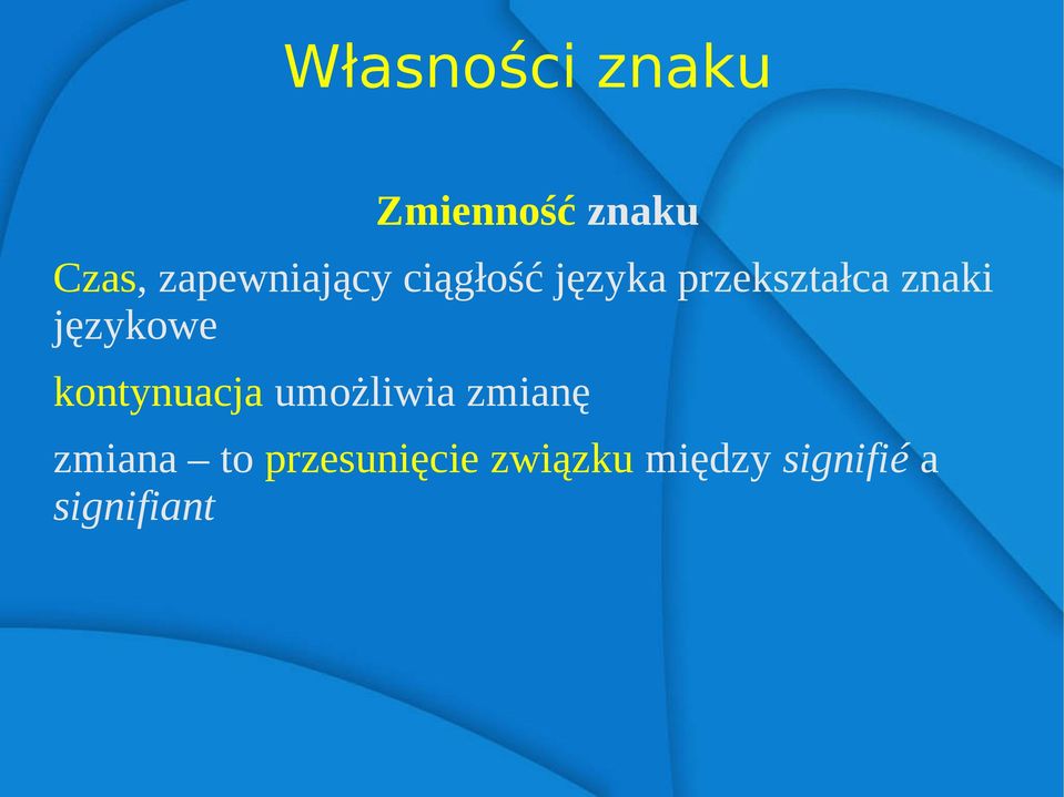 znaki językowe kontynuacja umożliwia zmianę