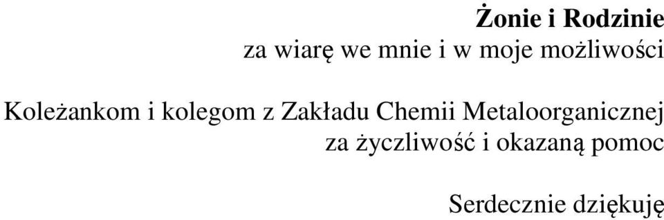 Zakładu Chemii Metaloorganicznej za