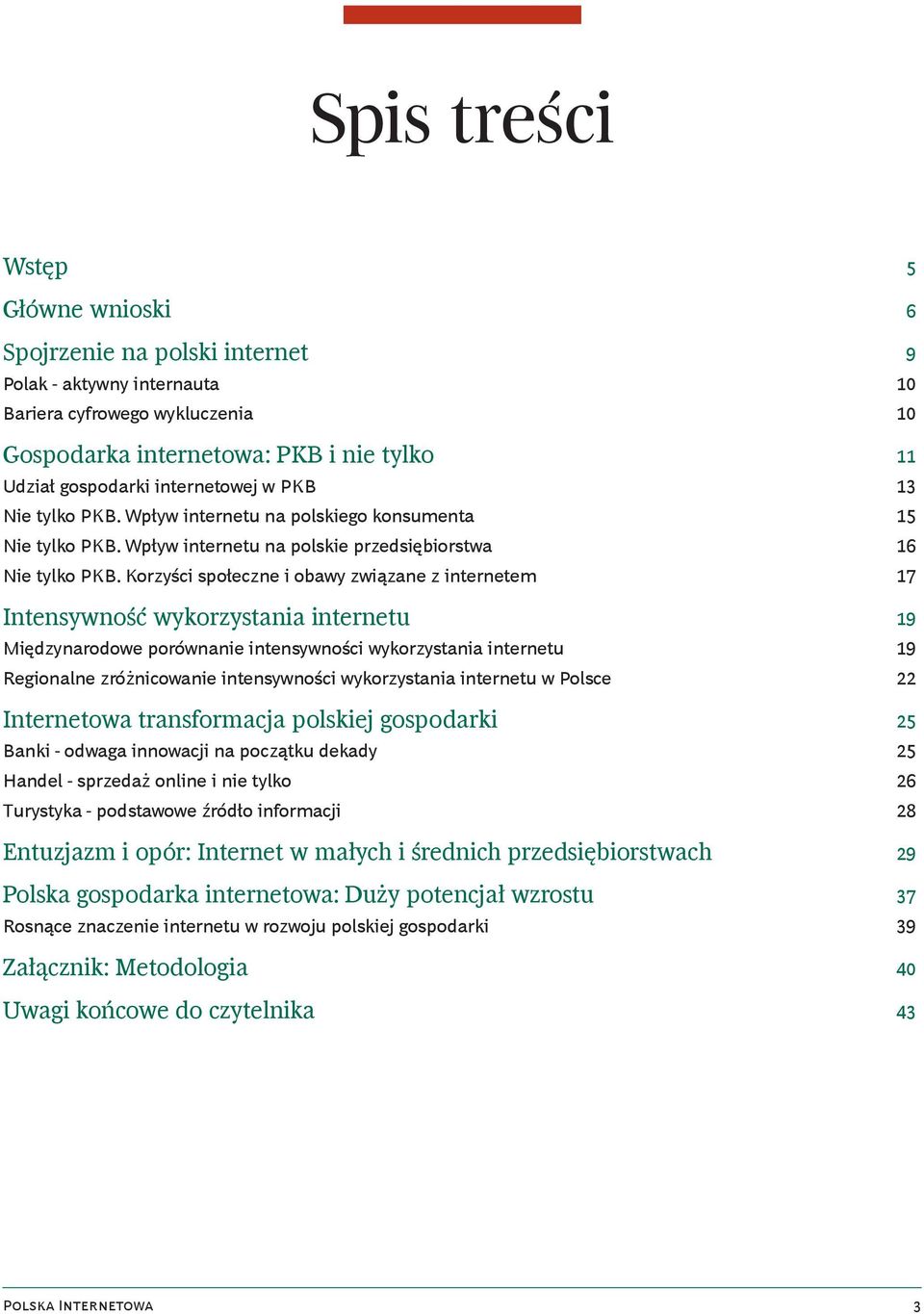 Korzyści społeczne i obawy związane z internetem 17 Intensywność wykorzystania internetu 19 Międzynarodowe porównanie intensywności wykorzystania internetu 19 Regionalne zróżnicowanie intensywności