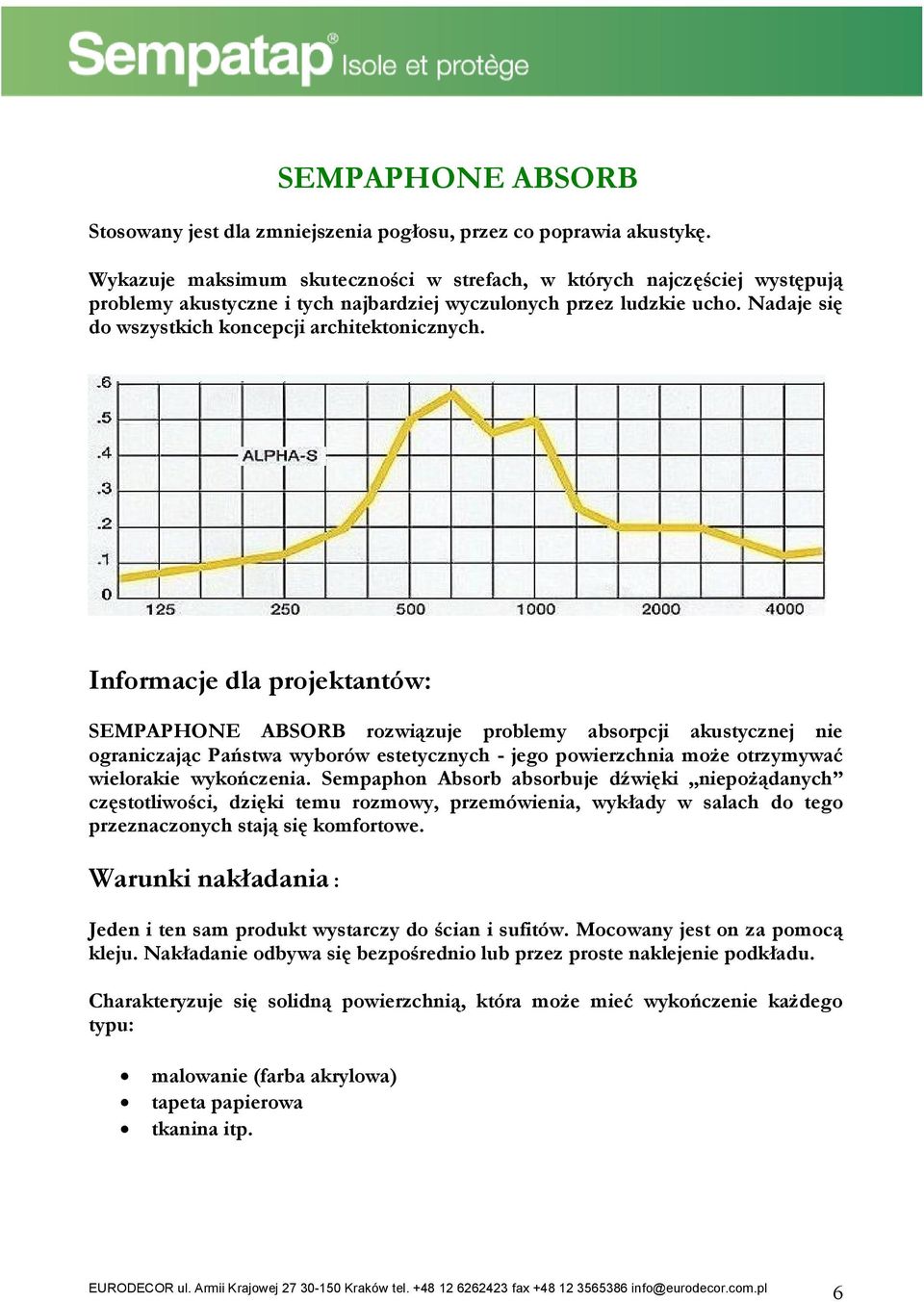 Informacje dla projektantów: SEMPAPHONE ABSORB rozwiązuje problemy absorpcji akustycznej nie ograniczając Państwa wyborów estetycznych - jego powierzchnia może otrzymywać wielorakie wykończenia.