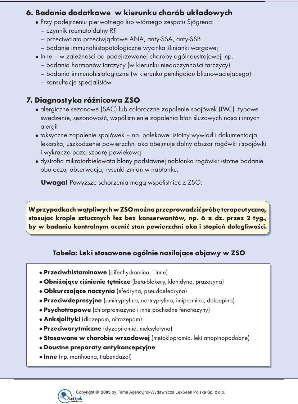 : badania hormonów tarczycy (w kierunku niedoczynności tarczycy) badania immunohistologiczne (w kierunku pemfigoidu bliznowaciejącego) konsultacje specjalistów 7.