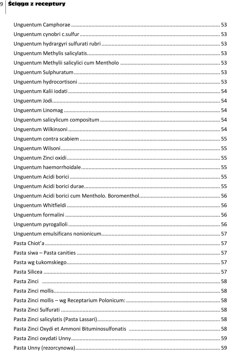 .. 54 Unguentum salicylicum compositum... 54 Unguentum Wilkinsoni... 54 Unguentum contra scabiem... 55 Unguentum Wilsoni... 55 Unguentum Zinci oxidi... 55 Unguentum haemorrhoidale.