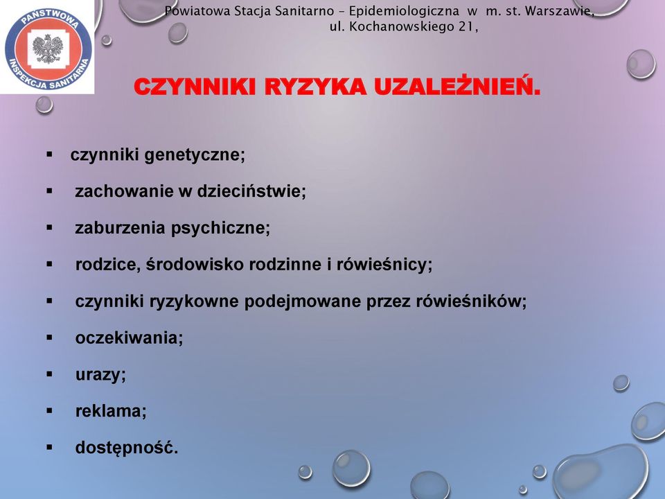 czynniki genetyczne; zachowanie w dzieciństwie; zaburzenia psychiczne; rodzice,