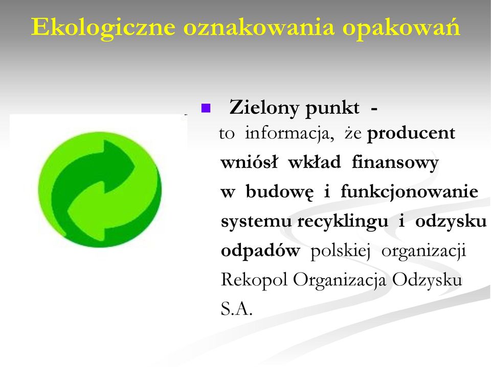 budowę i funkcjonowanie systemu recyklingu i odzysku