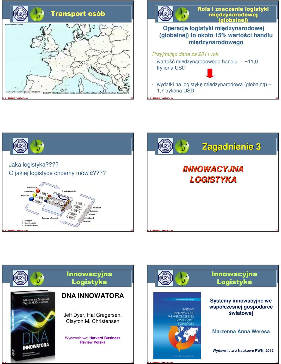 ??? O jakiej logistyce chcemy mówić???? INNOWACYJNA LOGISTYKA 12-1010 69 12-1010 70 Innowacyjna Logistyka DNA INNOWATORA Jeff Dyer, Hal Gregersen, Clayton M.