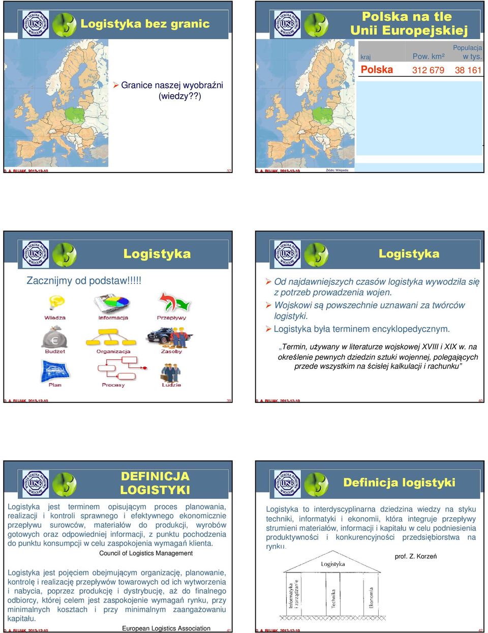 Zacznijmy od podstaw!!!!! Logistyka Logistyka Od najdawniejszych czasów logistyka wywodziła się z potrzeb prowadzenia wojen. Wojskowi są powszechnie uznawani za twórców logistyki.