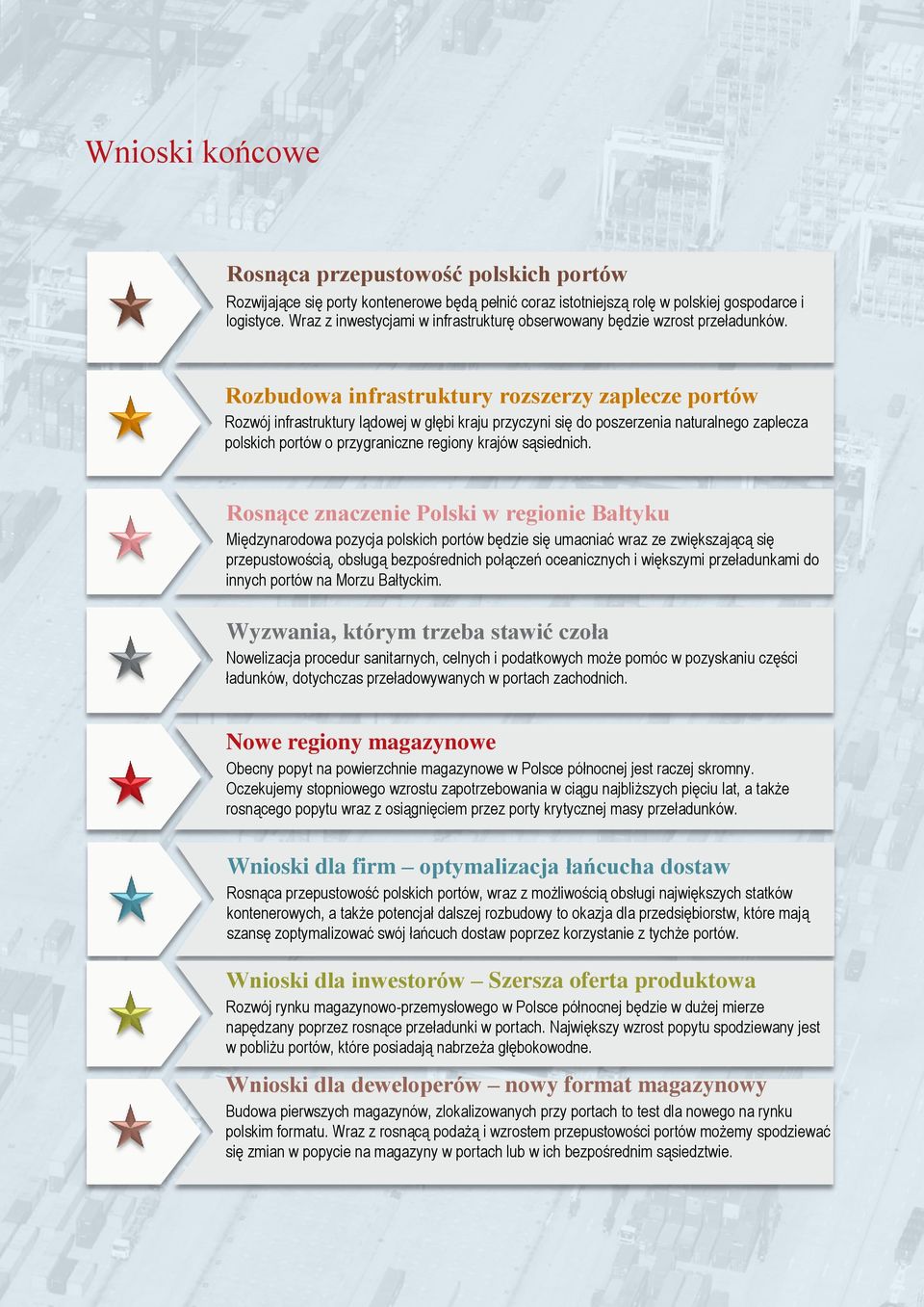 Rozbudowa infrastruktury rozszerzy zaplecze portów Rozwój infrastruktury lądowej w głębi kraju przyczyni się do poszerzenia naturalnego zaplecza polskich portów o przygraniczne regiony krajów