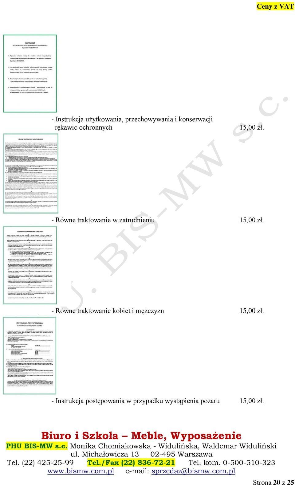 - Równe traktowanie kobiet i mężczyzn 15,00 zł.