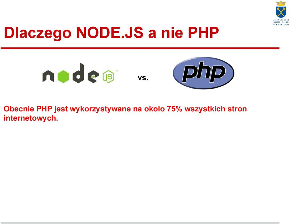 Obecnie PHP jest