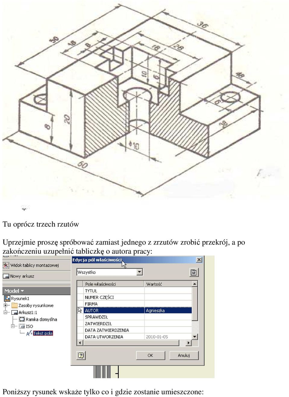 zakończeniu uzupełnić tabliczkę o autora pracy: