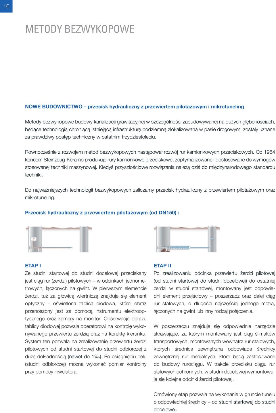 Równocześnie z rozwojem metod bezwykopowych następował rozwój rur kamionkowych przeciskowych.