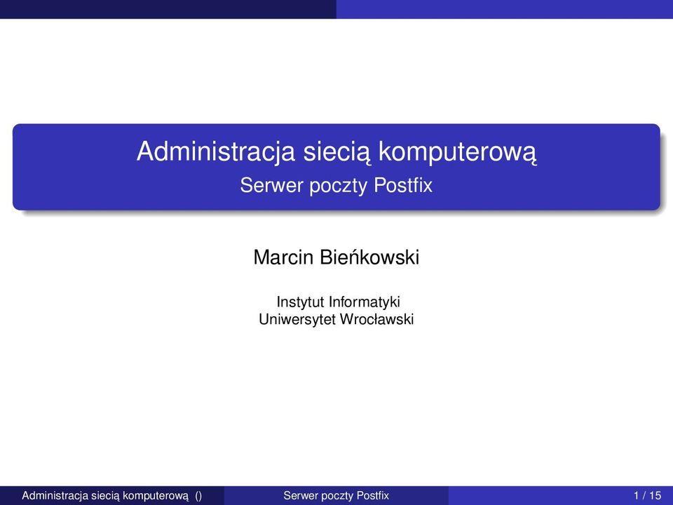 Informatyki Uniwersytet Wrocławski