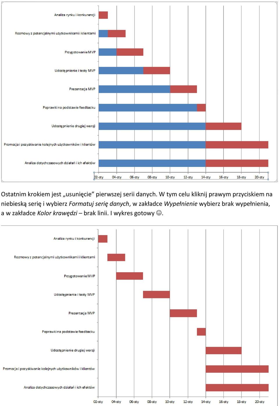 wybierz Formatuj serię danych, w zakładce Wypełnienie wybierz