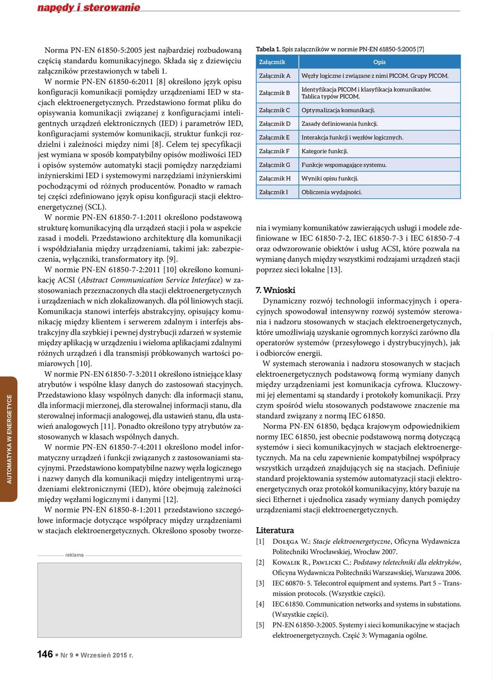 Przedstawiono format pliku do opisywania komunikacji związanej z konfiguracjami inteligentnych urządzeń elektronicznych (IED) i parametrów IED, konfiguracjami systemów komunikacji, struktur funkcji