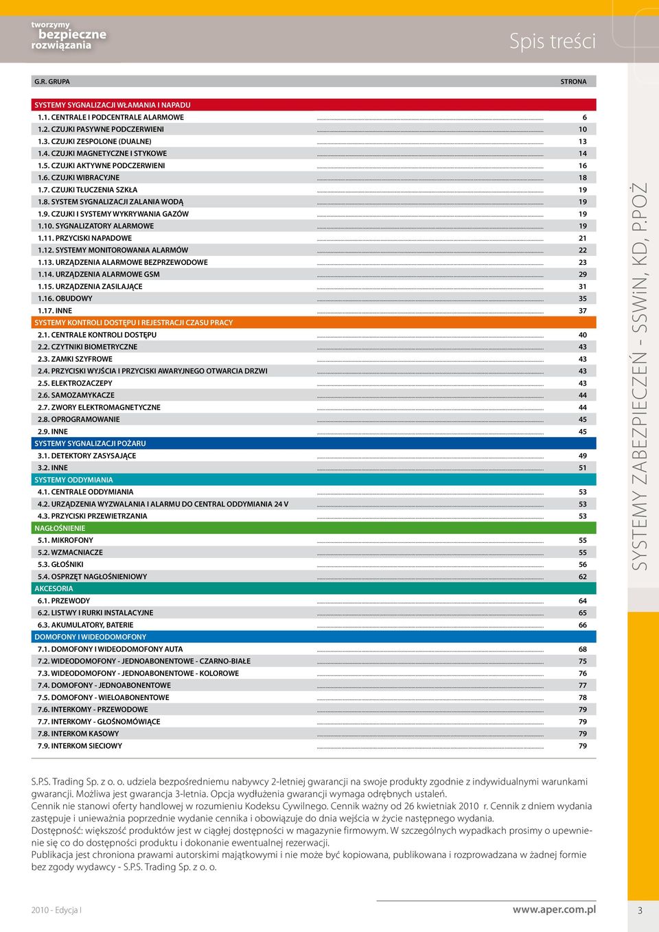 .. 19 1.10. SYGNALIZATORY ALARMOWE... 19 1.11. PRZYCISKI NAPADOWE... 21 1.12. SYSTEMY MONITOROWANIA ALARMÓW... 22 1.13. URZĄDZENIA ALARMOWE BEZPRZEWODOWE... 23 1.14. URZĄDZENIA ALARMOWE GSM... 29 1.