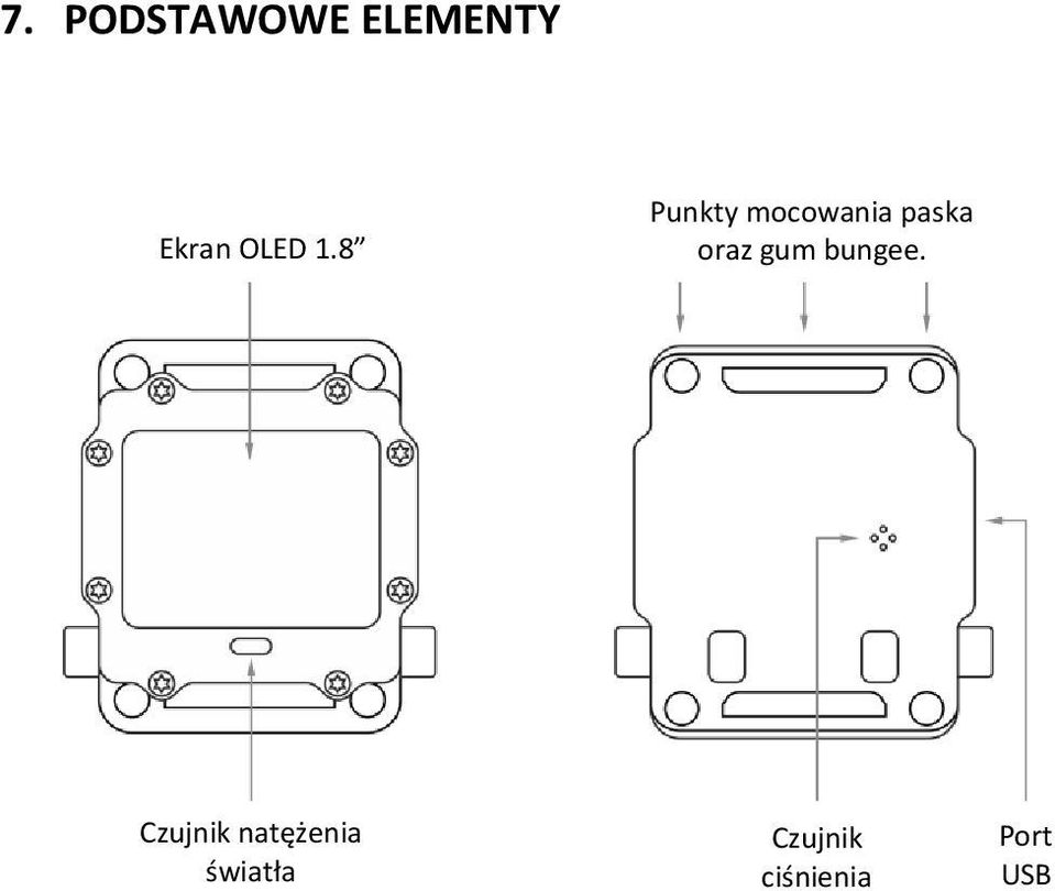 8 Punkty mocowania paska oraz