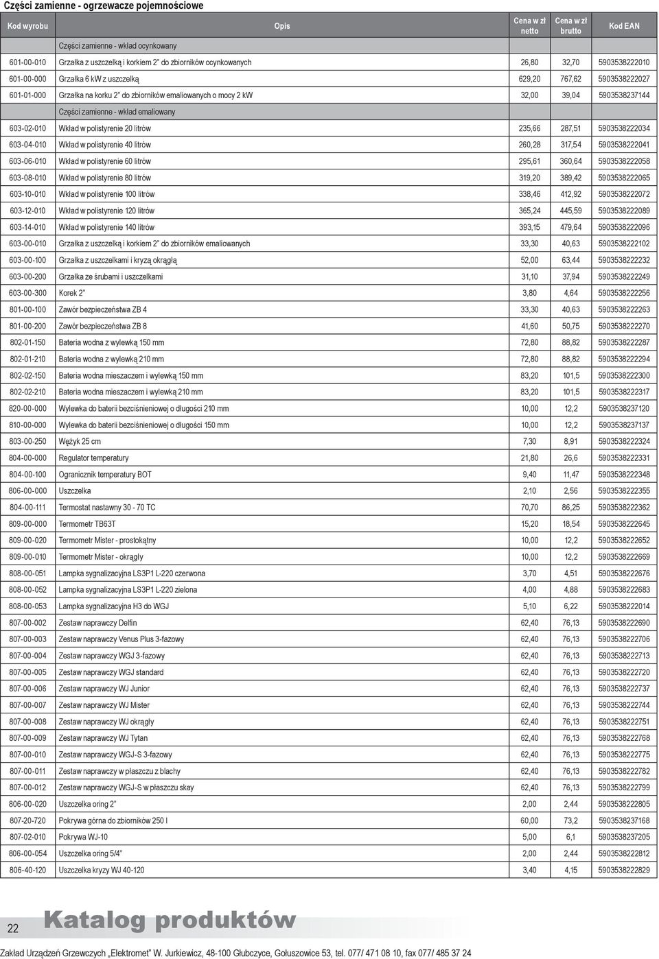 603-02-010 Wkład w polistyrenie 20 litrów 235,66 287,51 5903538222034 603-04-010 Wkład w polistyrenie 40 litrów 260,28 317,54 5903538222041 603-06-010 Wkład w polistyrenie 60 litrów 295,61 360,64