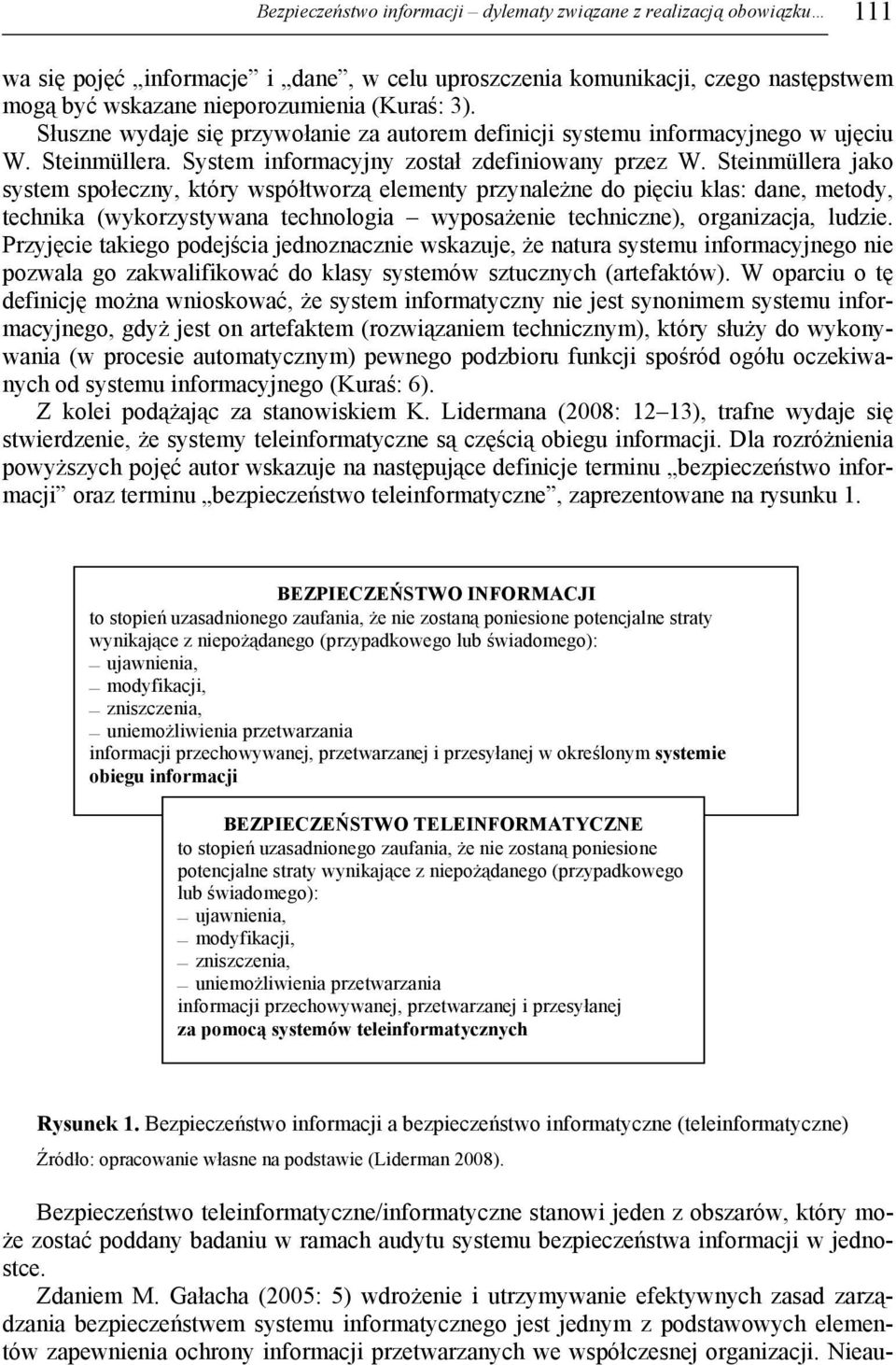 Steinmüllera jako system społeczny, który współtworzą elementy przynależne do pięciu klas: dane, metody, technika (wykorzystywana technologia wyposażenie techniczne), organizacja, ludzie.