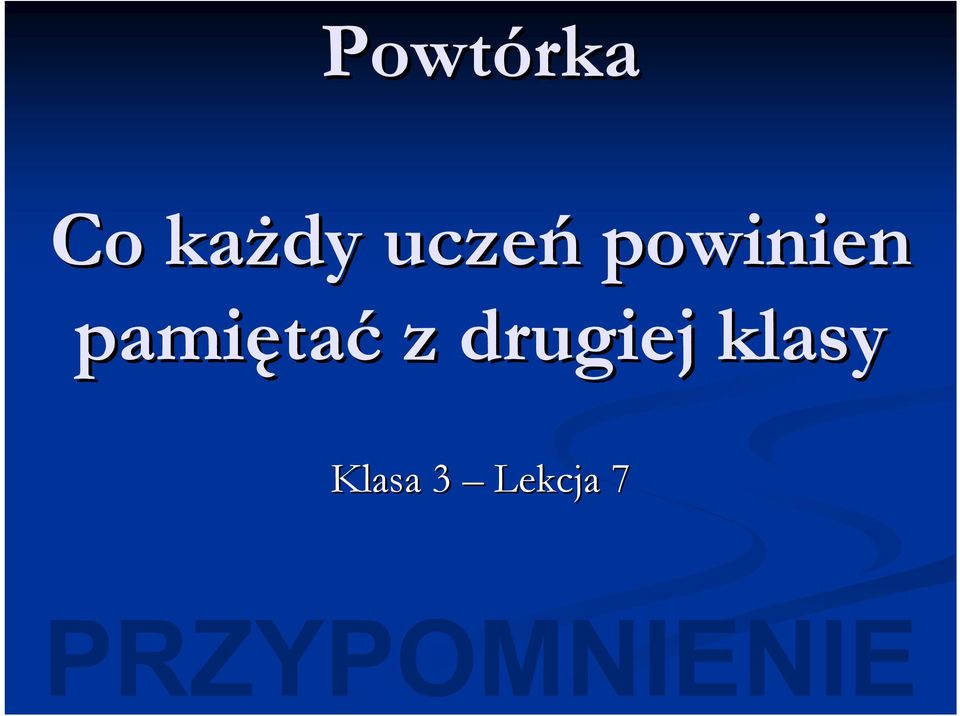 tać z drugiej klasy
