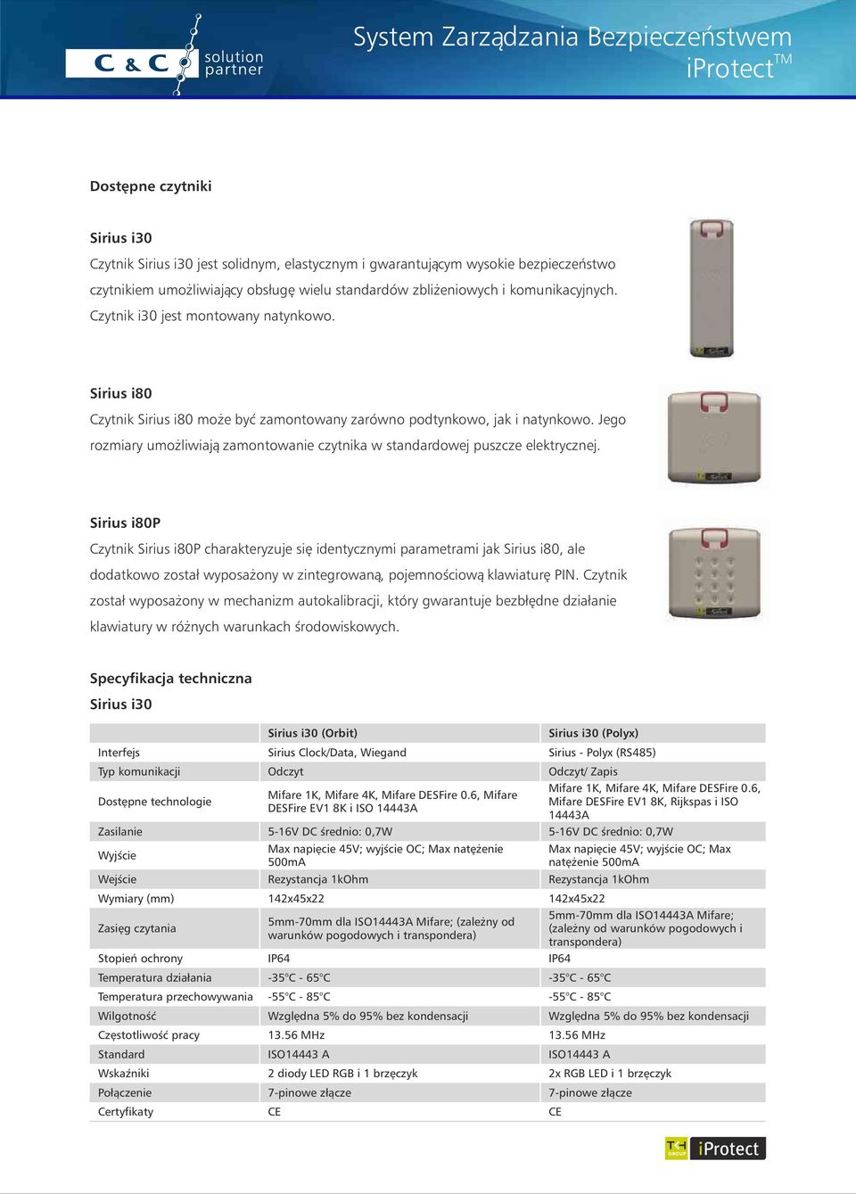 Jego rozmiary umożliwiają zamontowanie czytnika w standardowej puszcze elektrycznej.