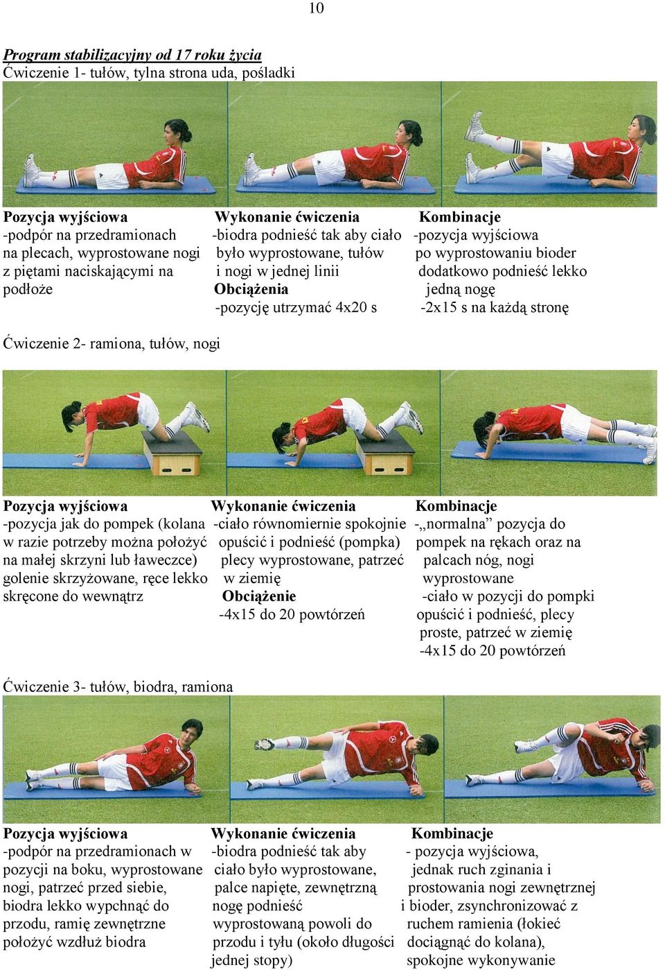 Ćwiczenie 2- ramiona, tułów, nogi -pozycja jak do pompek (kolana -ciało równomiernie spokojnie - normalna pozycja do w razie potrzeby można położyć opuścić i podnieść (pompka) pompek na rękach oraz