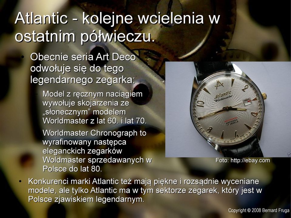 modelem Worldmaster z lat 60. i lat 70. Worldmaster Chronograph to wyrafinowany następca eleganckich zegarków Foto: http://ebay.