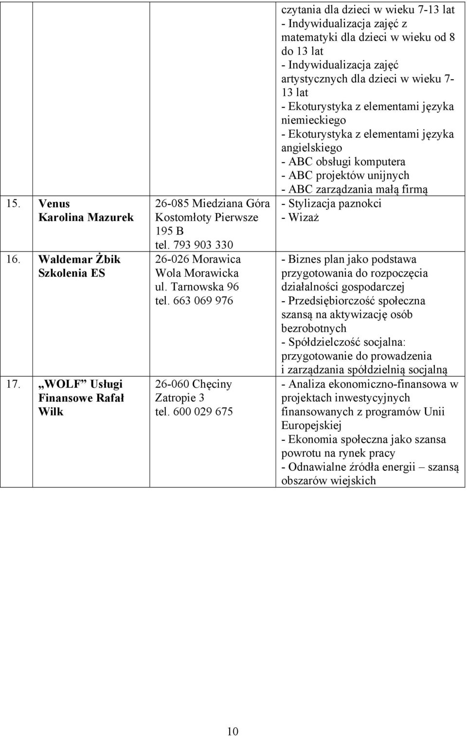 600 029 675 czytania dla dzieci w wieku 7-13 lat - Indywidualizacja zajęć z matematyki dla dzieci w wieku od 8 do 13 lat - Indywidualizacja zajęć artystycznych dla dzieci w wieku 7-13 lat -