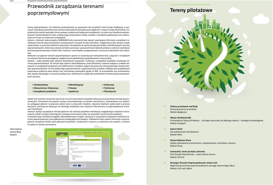 Jej celem jest określenie potwierdzonych metod odradzania miast, praktycznego zastosowania metod, narzędzi i rozwiązań projektowych oraz zaoferowania ich innym w strukturach europejskich.