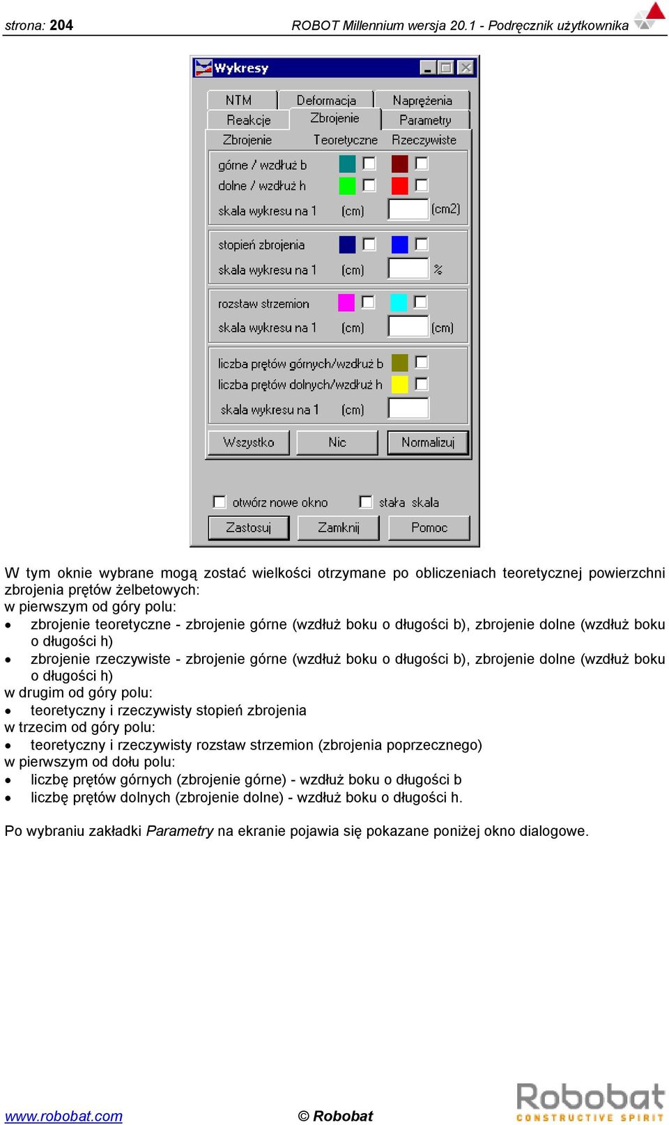 zbrojenie górne (wzdłuż boku o długości b), zbrojenie dolne (wzdłuż boku o długości h) zbrojenie rzeczywiste - zbrojenie górne (wzdłuż boku o długości b), zbrojenie dolne (wzdłuż boku o długości h) w