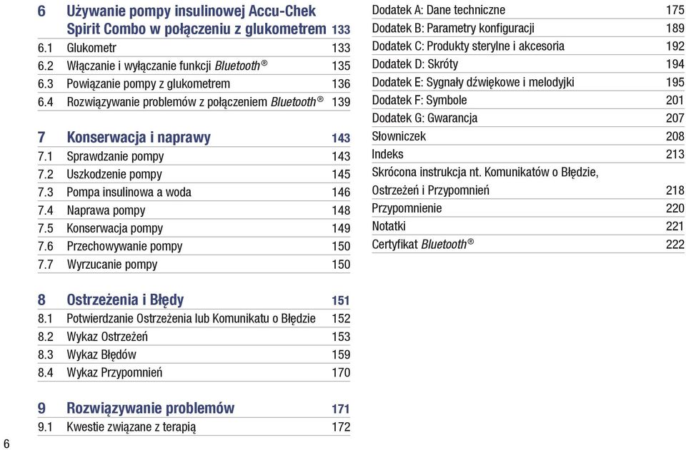 5 Konserwacja pompy 149 7.6 Przechowywanie pompy 150 7.