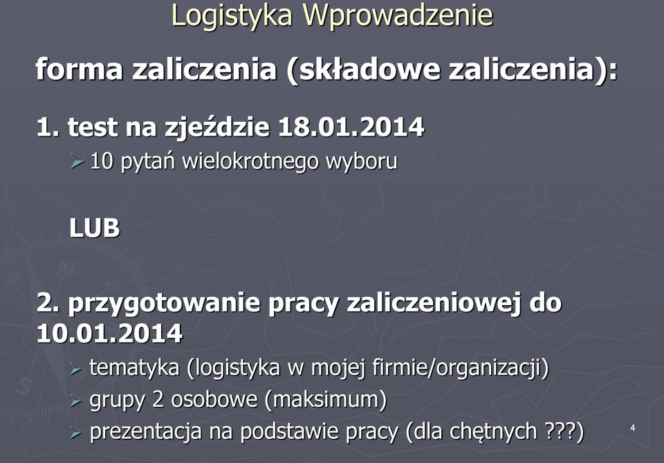 przygotowanie pracy zaliczeniowej do 10.01.