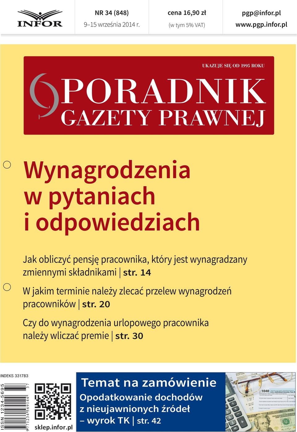 pl UKAZUJE SIĘ OD 1995 ROKU PORADNIK GAZETY PRAWNEJ Wynagrodzenia w pytaniach i odpowiedziach Jak obliczyć pensję pracownika, który