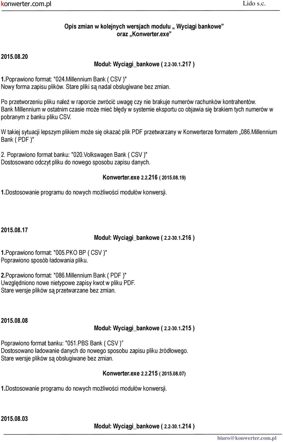 Bank Millennium w ostatnim czasie może mieć błędy w systemie eksportu co objawia się brakiem tych numerów w pobranym z banku pliku CSV.