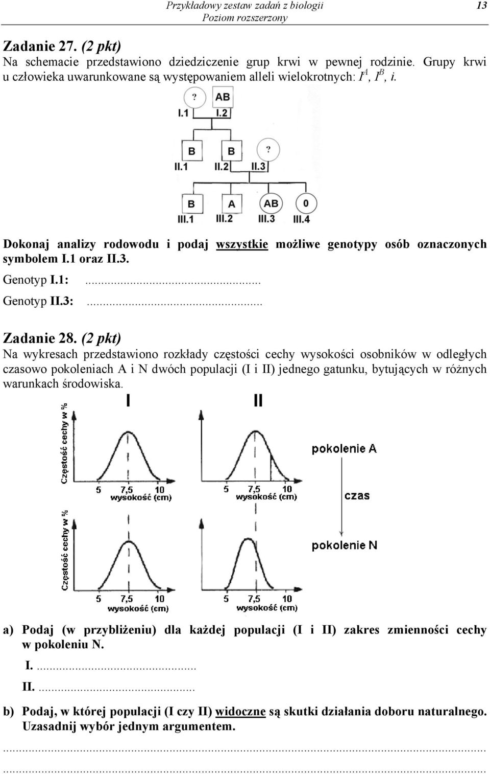 1:... Genotyp II.3:... Zadanie 28.