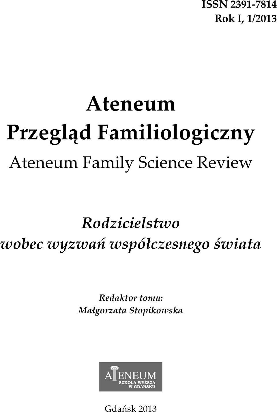 Rodzicielstwo wobec wyzwań współczesnego świata