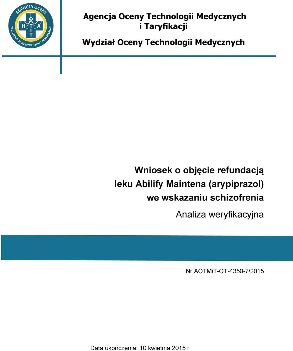 refundacją leku Abilify Maintena (arypiprazol) we